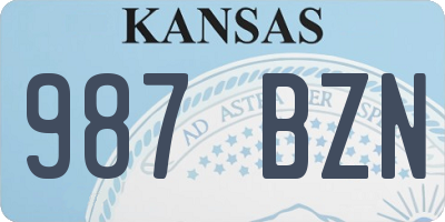 KS license plate 987BZN