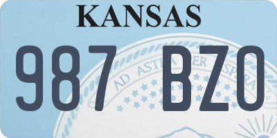 KS license plate 987BZO