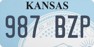 KS license plate 987BZP