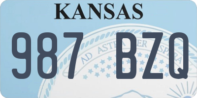 KS license plate 987BZQ