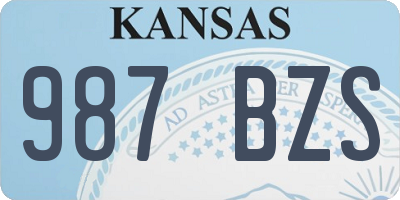 KS license plate 987BZS