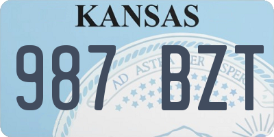 KS license plate 987BZT