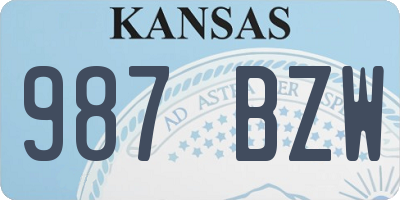 KS license plate 987BZW