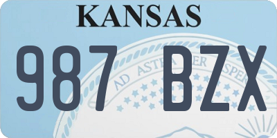 KS license plate 987BZX