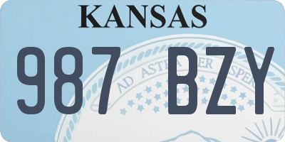 KS license plate 987BZY