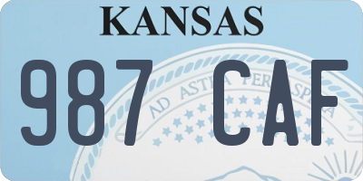 KS license plate 987CAF