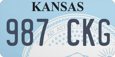 KS license plate 987CKG