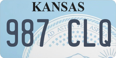 KS license plate 987CLQ