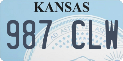 KS license plate 987CLW