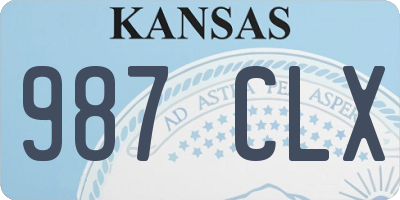 KS license plate 987CLX