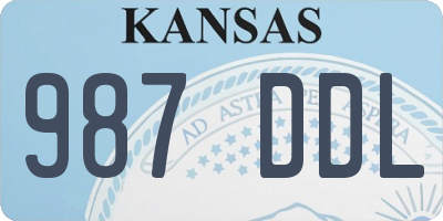 KS license plate 987DDL