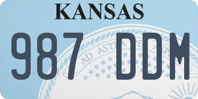 KS license plate 987DDM