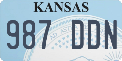 KS license plate 987DDN
