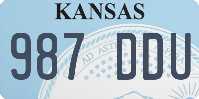 KS license plate 987DDU