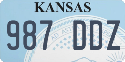 KS license plate 987DDZ
