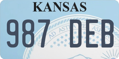 KS license plate 987DEB