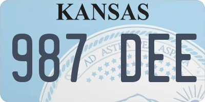 KS license plate 987DEE
