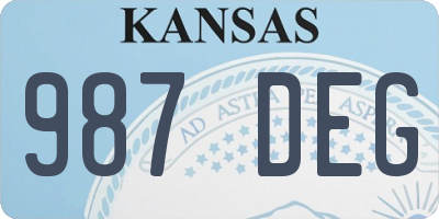 KS license plate 987DEG