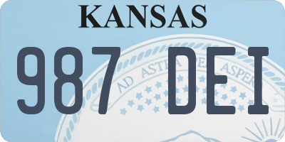 KS license plate 987DEI