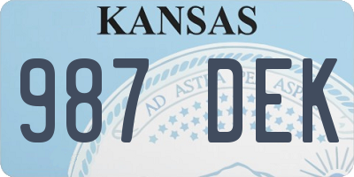 KS license plate 987DEK