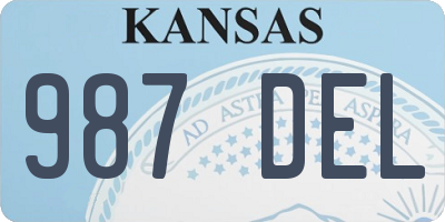 KS license plate 987DEL