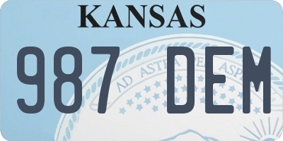 KS license plate 987DEM