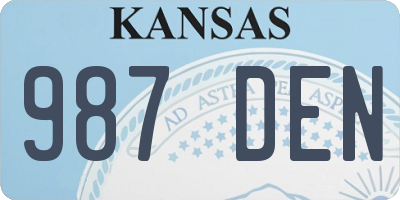 KS license plate 987DEN