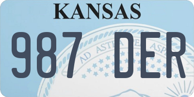 KS license plate 987DER
