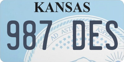 KS license plate 987DES