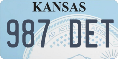 KS license plate 987DET