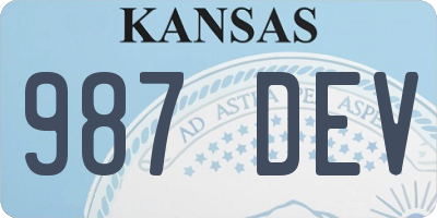 KS license plate 987DEV