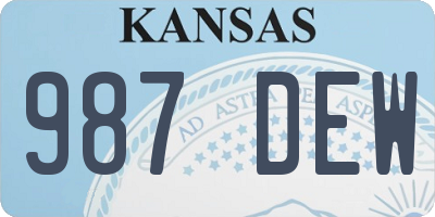 KS license plate 987DEW