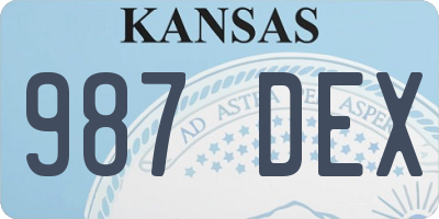 KS license plate 987DEX
