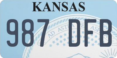 KS license plate 987DFB