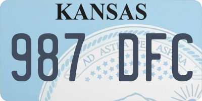 KS license plate 987DFC