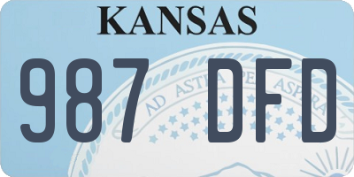 KS license plate 987DFD
