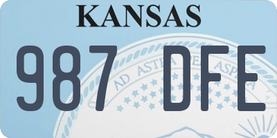 KS license plate 987DFE