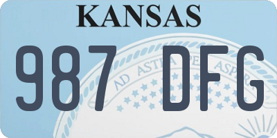 KS license plate 987DFG