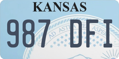 KS license plate 987DFI