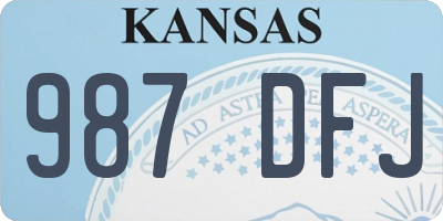 KS license plate 987DFJ