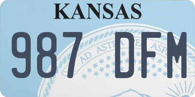 KS license plate 987DFM