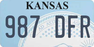 KS license plate 987DFR