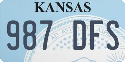 KS license plate 987DFS
