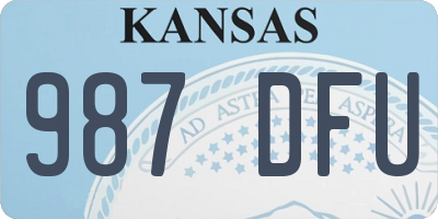 KS license plate 987DFU