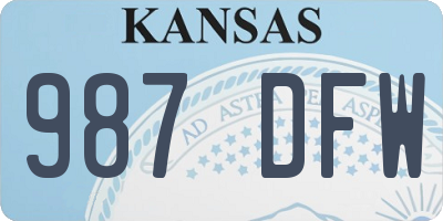 KS license plate 987DFW