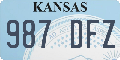 KS license plate 987DFZ