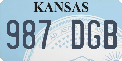 KS license plate 987DGB