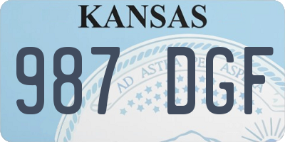 KS license plate 987DGF