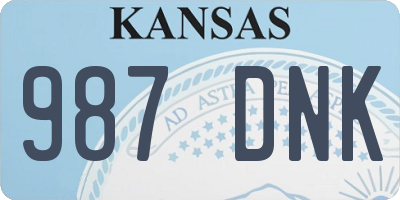 KS license plate 987DNK