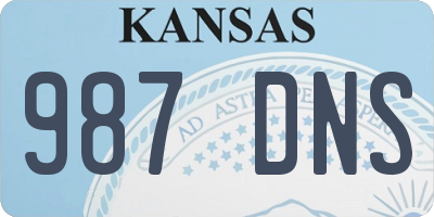 KS license plate 987DNS